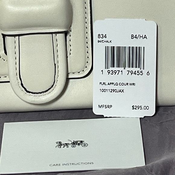 Coach Courier Wristlet w/ Floral Appliqué - Picture 9 of 9